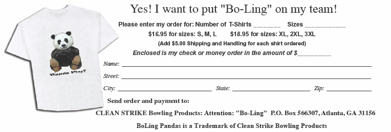 Bo-ling T-Shirt Order Form